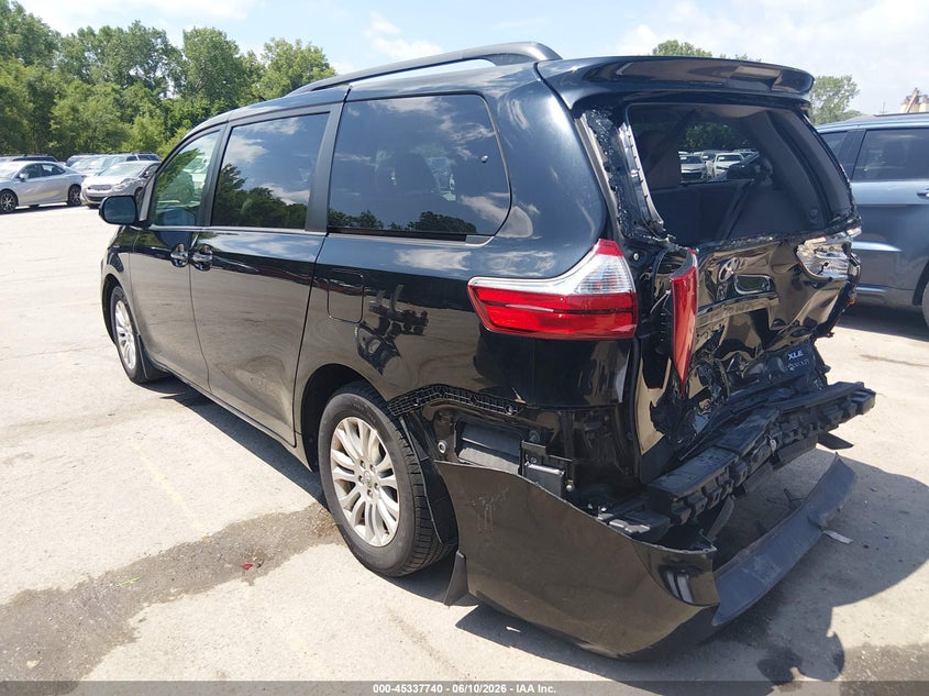 2017 Toyota Sienna VIN 5TDYZ3DC9HS873446 IAAI salvage auction — FRONT & REAR, Salvage (Missouri), sold $3,225 on 2026-07-15 (photo 3)