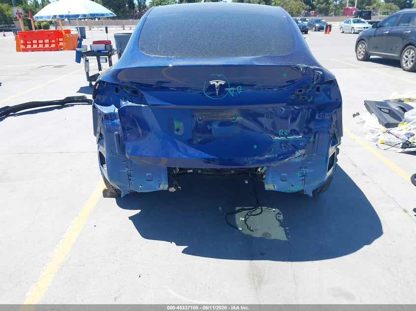2021 Tesla Model y VIN 5YJYGDEE1MF294624 IAAI salvage auction — REAR END, Salvage (California), sold $8,550 on 2026-07-20 (photo 6)