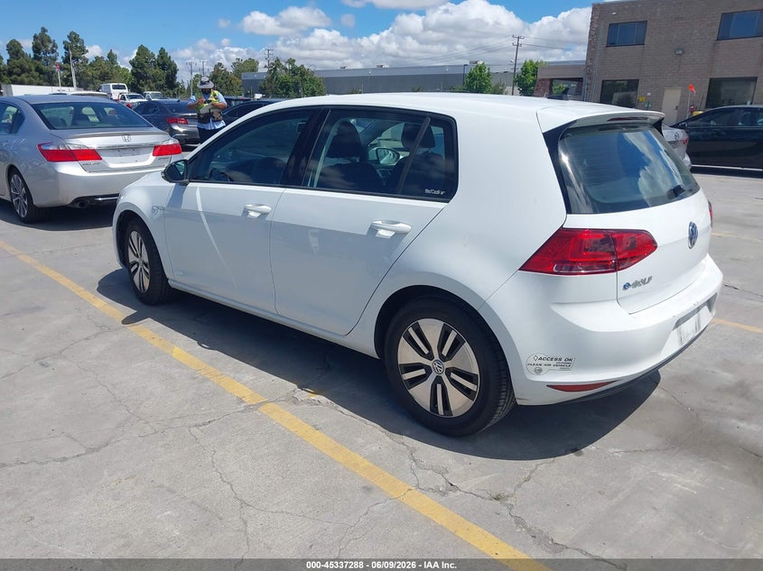 2016 Volkswagen E-golf VIN WVWKP7AU2GW904924 IAAI salvage auction — RIGHT FRONT, Salvage (California), sold $1,350 on 2026-07-06 (photo 3)