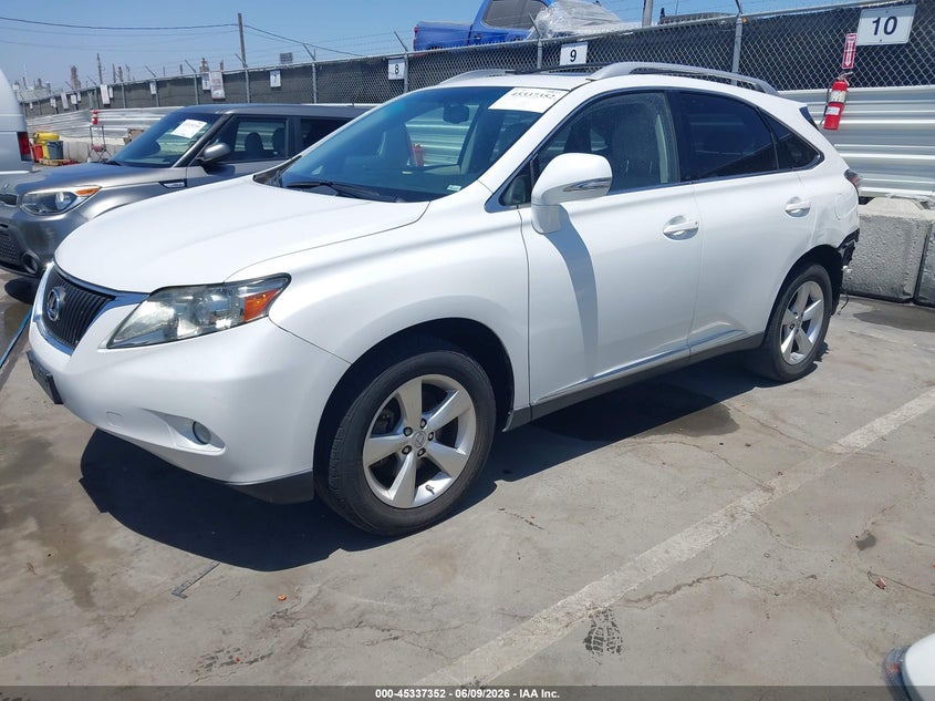 2010 Lexus Rx 350 VIN JTJZK1BA4A2000969 IAAI salvage auction — FRONT & REAR, Salvage (California), sold $3,250 on 2026-07-15 (photo 2)