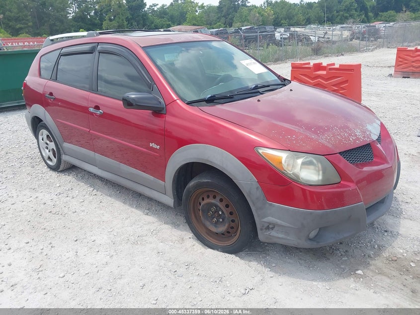2004 Pontiac Vibe VIN 5Y2SL62824Z404473 IAAI salvage auction — NORMAL WEAR, Clear-Dealer Only (North Carolina), sold $125 on 2026-07-07 (photo 1)