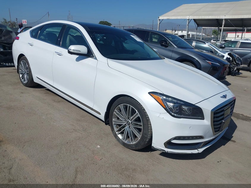 2019 Genesis G80 VIN KMTFN4JE1KU323967 IAAI salvage auction — THEFT, Salvage (California), sold $6,550 on 2026-07-06 (photo 1)