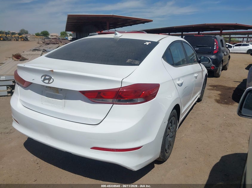2017 Hyundai Elantra VIN KMHD74LF0HU122376 IAAI salvage auction — NORMAL WEAR, Clear-Dealer Only (Arizona), sold $1,500 on 2026-07-21 (photo 4)