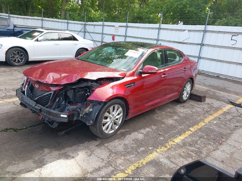 2014 Kia Optima VIN 5XXGN4A75EG272102 IAAI salvage auction — FRONT END, Clear (Michigan), sold $1,950 on 2026-07-27 (photo 2)