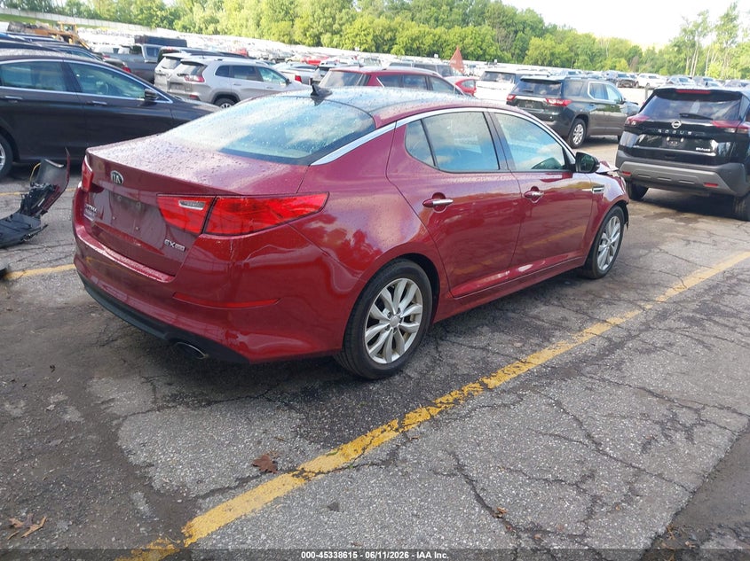 2014 Kia Optima VIN 5XXGN4A75EG272102 IAAI salvage auction — FRONT END, Clear (Michigan), sold $1,950 on 2026-07-27 (photo 4)