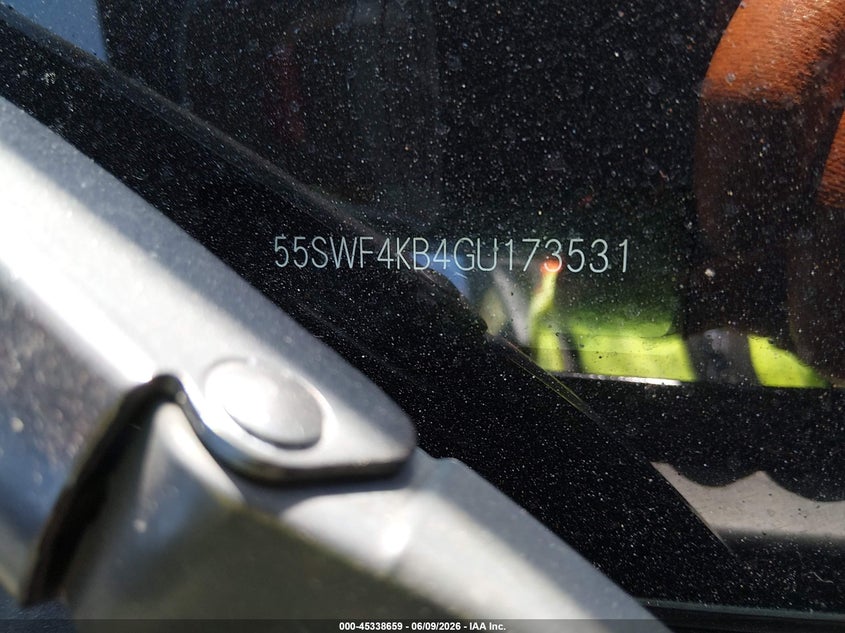 2016 Mercedes-benz C-klasse VIN 55SWF4KB4GU173531 IAAI salvage auction — FRONT END, Salvage Title, sold $4,550 on 2026-07-10 (photo 9)