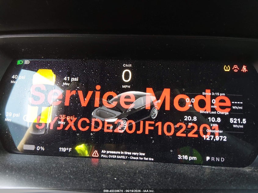 2018 Tesla Model x VIN 5YJXCDE20JF102201 IAAI salvage auction — RIGHT SIDE, Salvage Title, sold $9,625 on 2026-08-01 (photo 7)