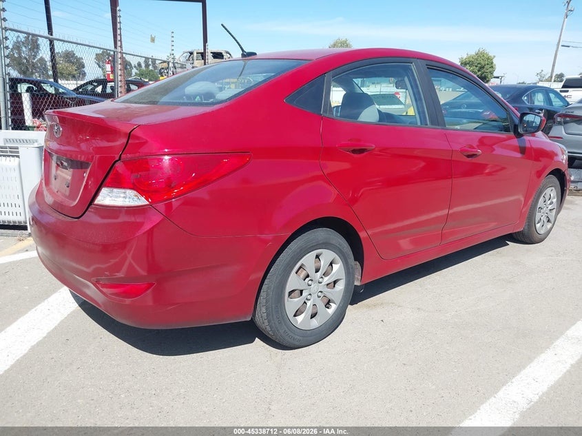 2017 Hyundai Accent VIN KMHCT4AE2HU389343 IAAI salvage auction — NORMAL WEAR, Salvage Title (California), sold $1,000 on 2026-07-14 (photo 4)