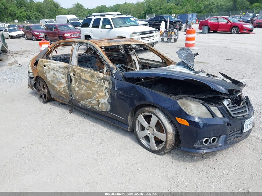 2010 Mercedes-benz E-class VIN WDDHF5GB7AA093610 IAAI salvage auction — TOTAL BURN, Non-Repairable (Virginia), sold $300 on 2026-07-14 (photo 1)
