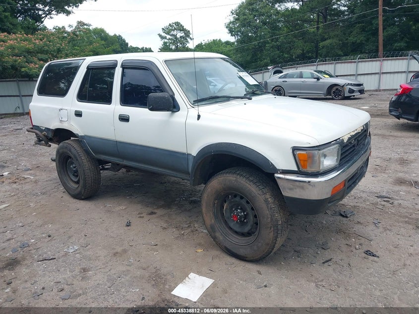 1990 Toyota 4runner VIN JT3RN37W7L0005113 IAAI salvage auction — FRONT END, Salvage (Georgia), sold $1,050 on 2026-07-09 (photo 1)