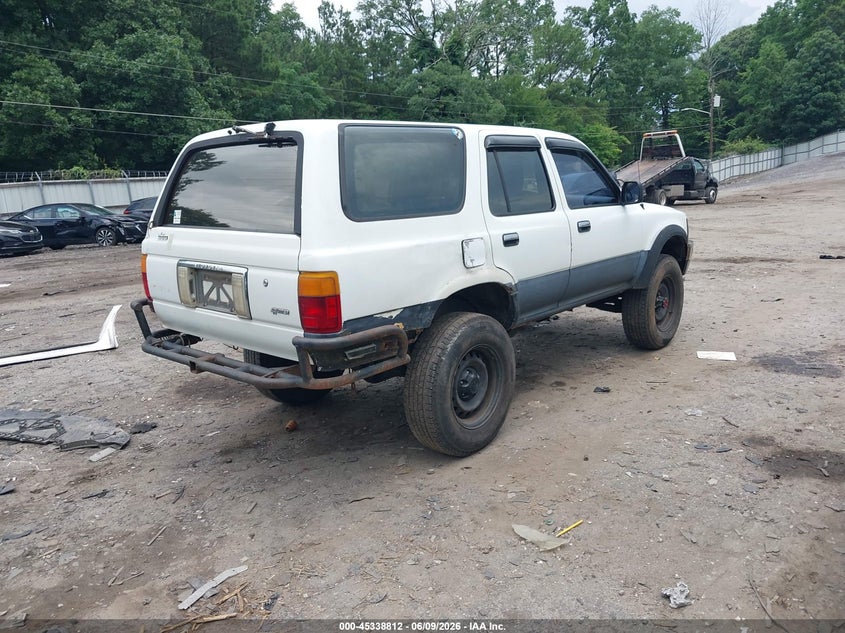 1990 Toyota 4runner VIN JT3RN37W7L0005113 IAAI salvage auction — FRONT END, Salvage (Georgia), sold $1,050 on 2026-07-09 (photo 4)
