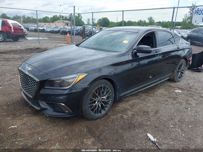 2018 Genesis G80 VIN KMHGN4JB5JU245289 IAAI salvage auction — FRONT & REAR, Salvage Title, sold $3,550 on 2026-07-17 (photo 2)