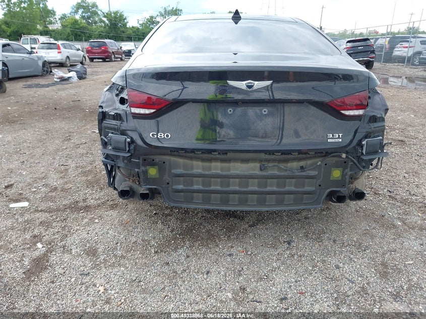 2018 Genesis G80 VIN KMHGN4JB5JU245289 IAAI salvage auction — FRONT & REAR, Salvage Title, sold $3,550 on 2026-07-17 (photo 6)