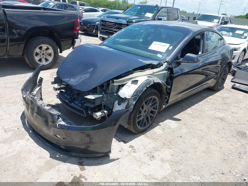 2025 Tesla Model 3 VIN 5YJ3E1EA4SF951943 IAAI salvage auction — FRONT END, Original (Texas), sold $13,000 on 2026-07-29 (photo 2)