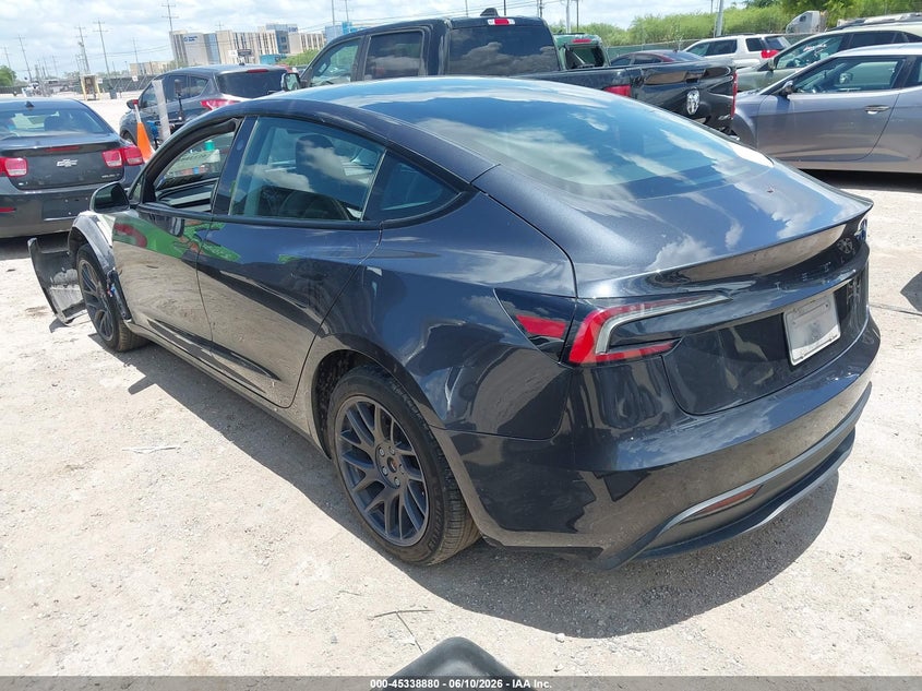 2025 Tesla Model 3 VIN 5YJ3E1EA4SF951943 IAAI salvage auction — FRONT END, Original (Texas), sold $13,000 on 2026-07-29 (photo 3)