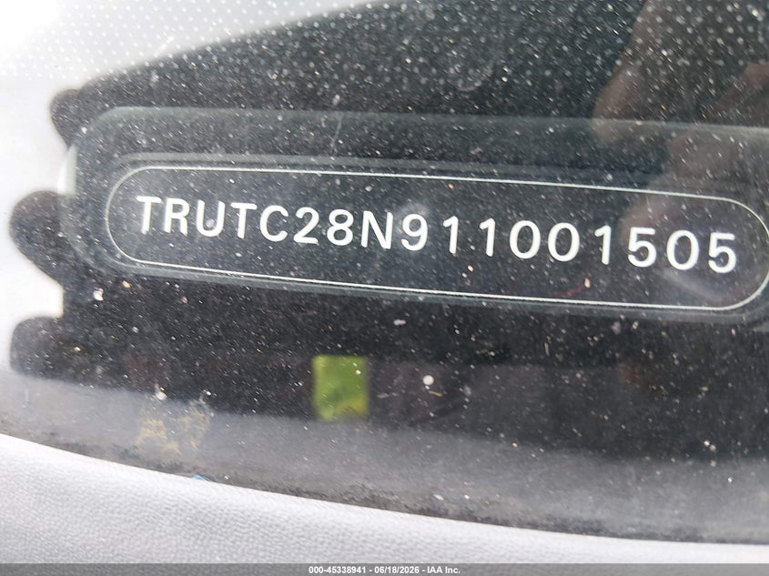 2001 Audi Tt VIN TRUTC28N911001505 IAAI salvage auction — NORMAL WEAR, Clear (Louisiana), sold $250 on 2026-07-29 (photo 9)