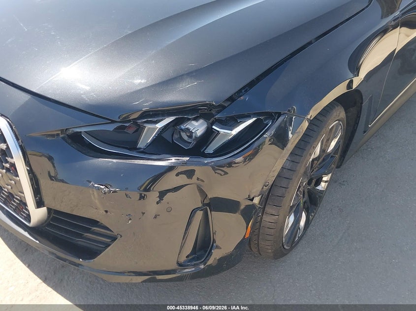 2025 BMW 4er VIN WBA23FB01SFU82250 IAAI salvage auction — LEFT FRONT, Salvage (California), sold $21,000 on 2026-07-29 (photo 6)