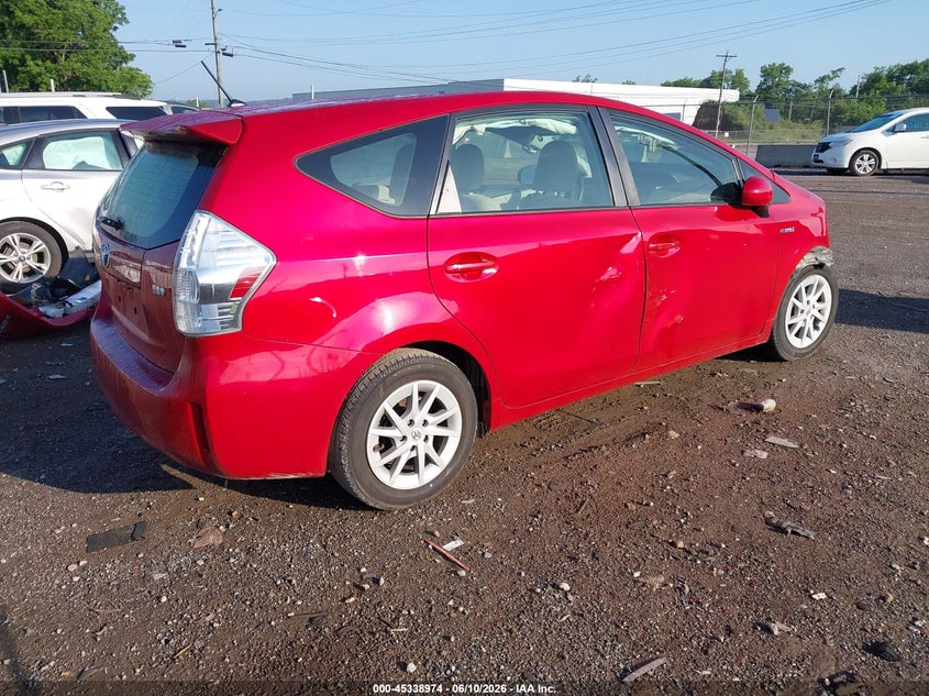 2012 Toyota Prius v VIN JTDZN3EU0C3118283 IAAI salvage auction — FRONT END, Salvage (Tennessee), sold $25 on 2026-07-16 (photo 4)