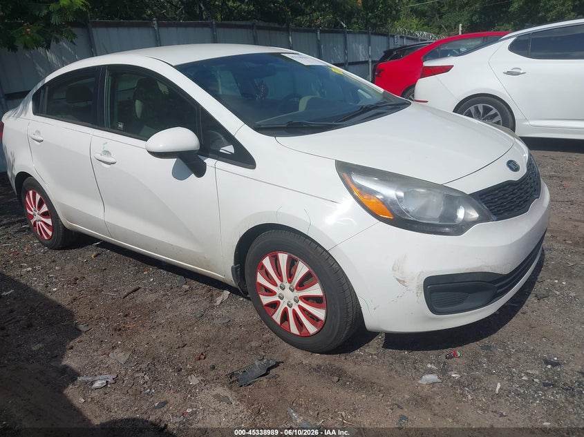 2014 Kia Rio VIN KNADM4A34E6377857 IAAI salvage auction — LEFT REAR, Salvage (Georgia), sold $575 on 2026-07-15 (photo 1)