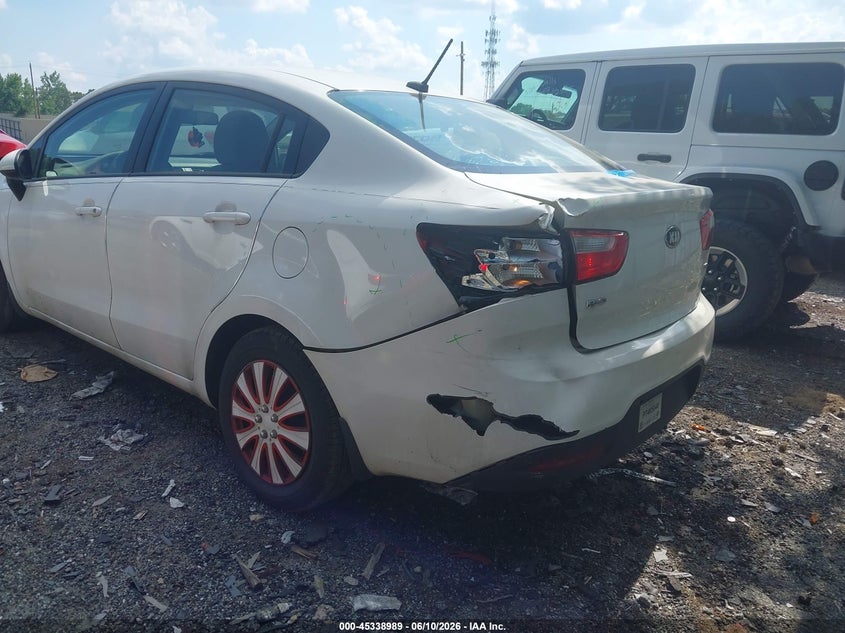 2014 Kia Rio VIN KNADM4A34E6377857 IAAI salvage auction — LEFT REAR, Salvage (Georgia), sold $575 on 2026-07-15 (photo 6)