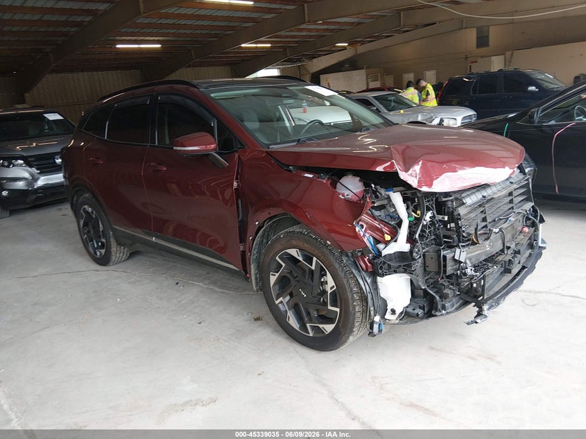 2025 Kia Sportage VIN 5XYK53DF6SG259485 IAAI salvage auction — FRONT END, Clear (Tennessee), sold $6,500 on 2026-07-29 (photo 1)