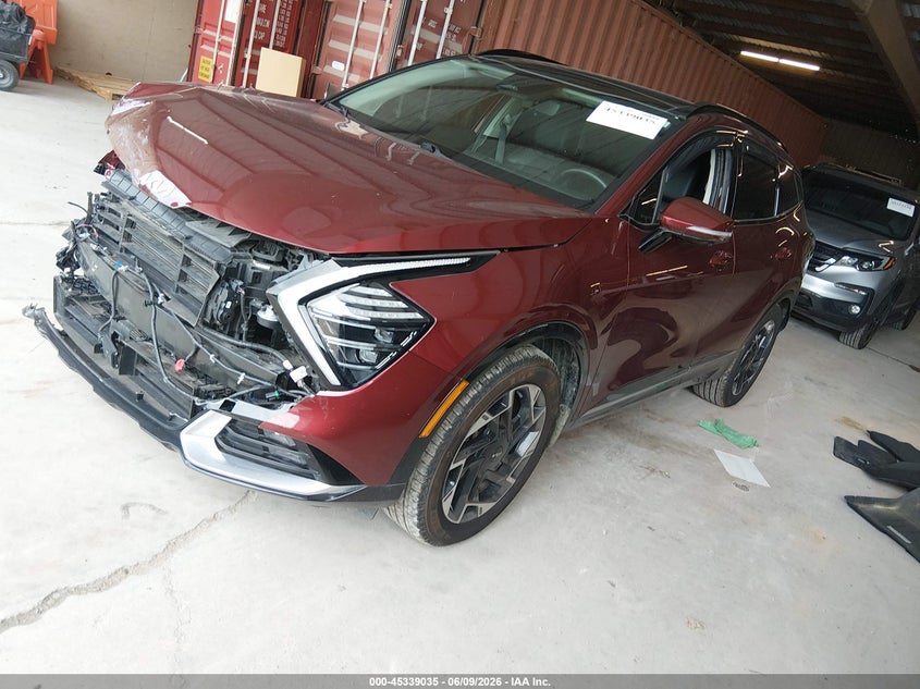 2025 Kia Sportage VIN 5XYK53DF6SG259485 IAAI salvage auction — FRONT END, Clear (Tennessee), sold $6,500 on 2026-07-29 (photo 2)