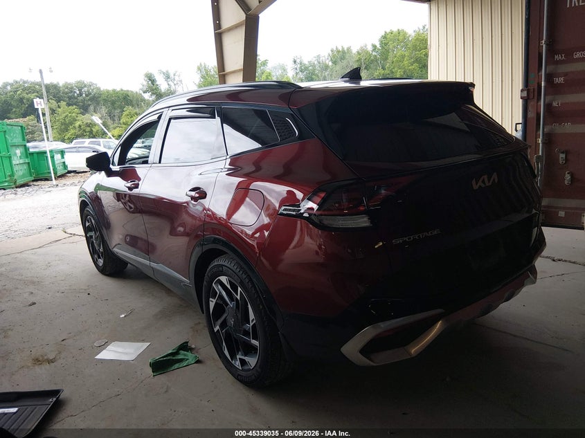 2025 Kia Sportage VIN 5XYK53DF6SG259485 IAAI salvage auction — FRONT END, Clear (Tennessee), sold $6,500 on 2026-07-29 (photo 3)