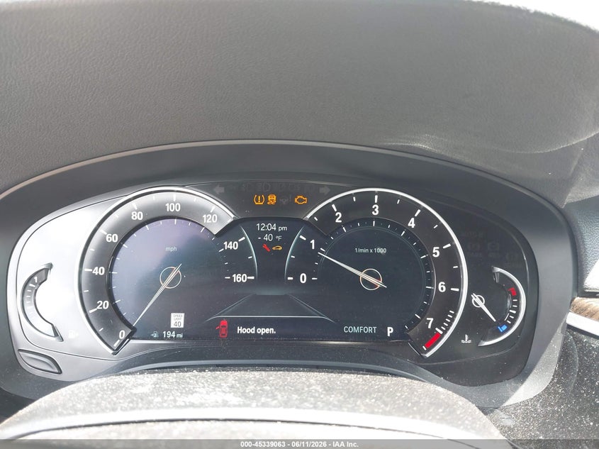 2019 BMW 5er VIN WBAJA7C56KWW48537 IAAI salvage auction — FRONT END, Salvage (Alabama), sold $5,500 on 2026-07-08 (photo 7)