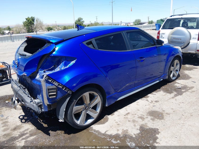 2013 Hyundai Veloster VIN KMHTC6AE6DU157690 IAAI salvage auction — REAR END, Salvage (New Mexico), sold $1,550 on 2026-07-13 (photo 4)
