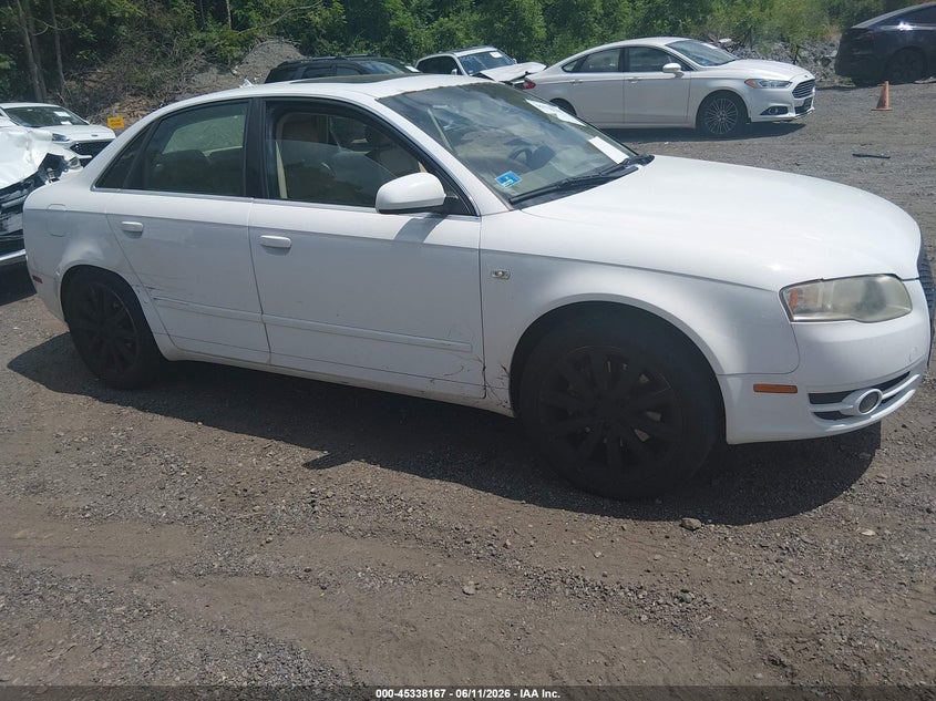 2007 Audi A4 VIN WAUDF78E57A131788 IAAI salvage auction — FRONT END, Salvage (Rhode Island), sold $25 on 2026-07-28 (photo 1)