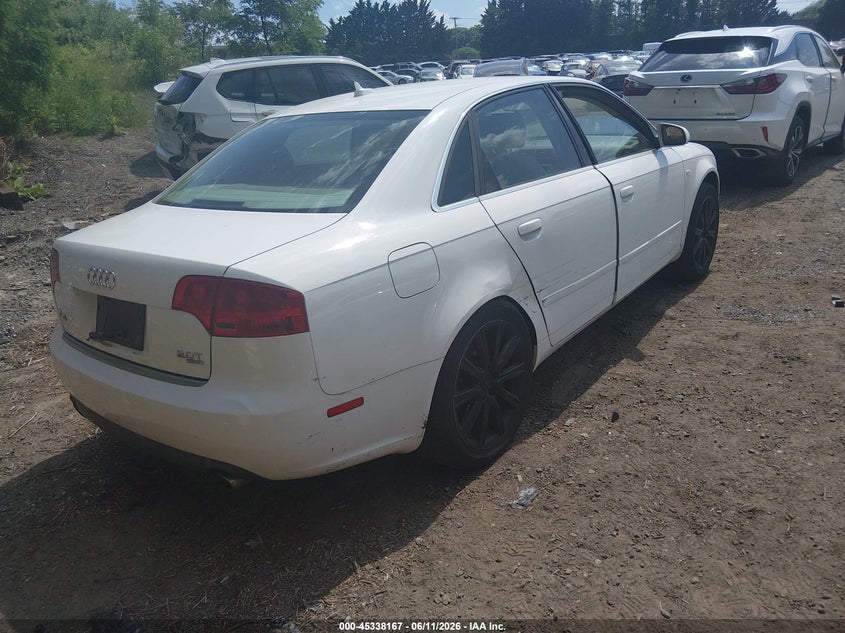 2007 Audi A4 VIN WAUDF78E57A131788 IAAI salvage auction — FRONT END, Salvage (Rhode Island), sold $25 on 2026-07-28 (photo 4)