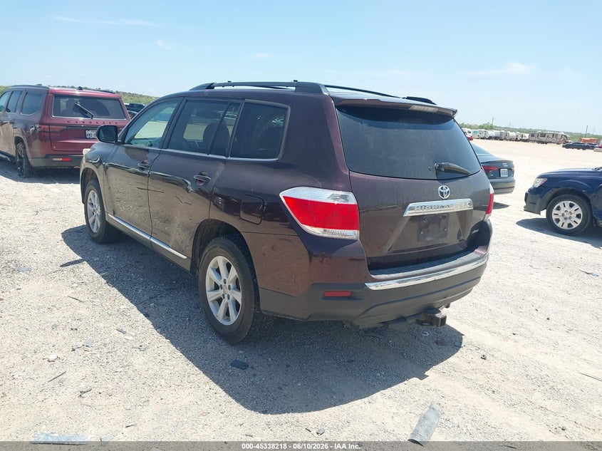 2013 Toyota Highlander VIN 5TDBK3EH2DS216406 IAAI salvage auction — NORMAL WEAR, Salvage Title, sold $25 on 2026-07-30 (photo 3)