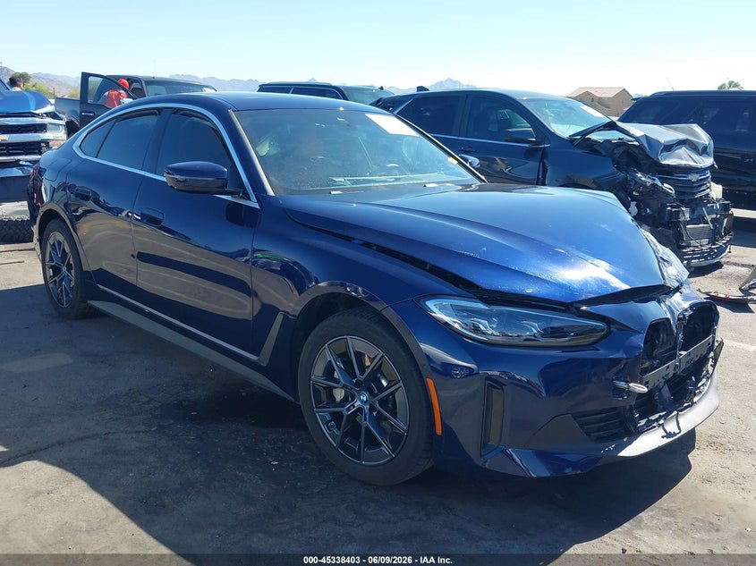 2023 BMW I4 VIN WBY43AW03PFR37923 IAAI salvage auction — LEFT FRONT, Salvage (Arizona), sold $8,200 on 2026-07-28 (photo 1)