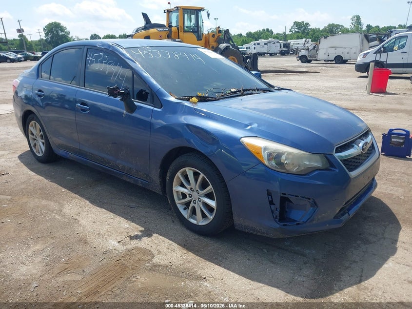 2012 Subaru Impreza VIN JF1GJAB62CH014285 IAAI salvage auction — STORM DAMAGE, Salvage (Indiana), sold $375 on 2026-07-28 (photo 1)
