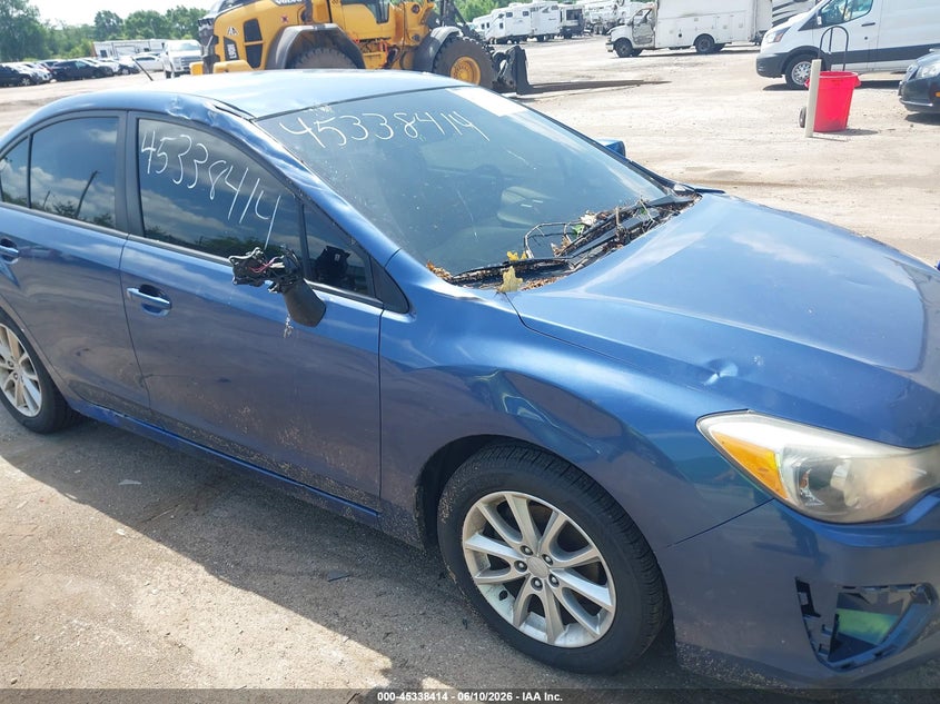 2012 Subaru Impreza VIN JF1GJAB62CH014285 IAAI salvage auction — STORM DAMAGE, Salvage (Indiana), sold $375 on 2026-07-28 (photo 6)