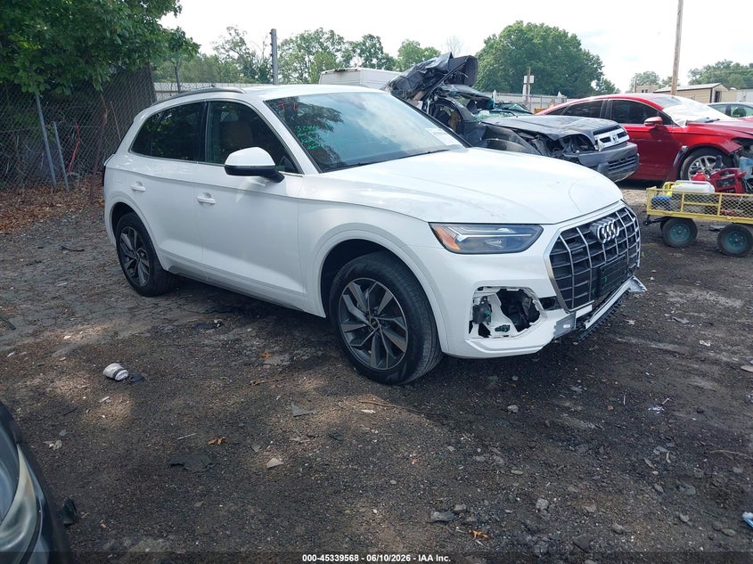 2021 Audi Q5 VIN WA1AAAFY9M2042093 IAAI salvage auction — FRONT & REAR, Salvage (Idaho), sold $8,000 on 2026-07-29 (photo 1)