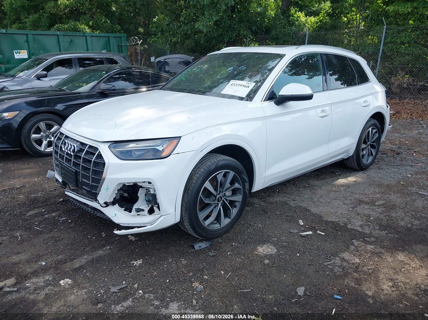 2021 Audi Q5 VIN WA1AAAFY9M2042093 IAAI salvage auction — FRONT & REAR, Salvage (Idaho), sold $8,000 on 2026-07-29 (photo 2)