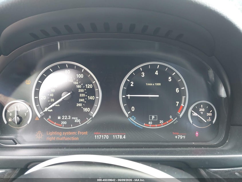 2015 BMW 5er VIN WBA5B1C55FD918760 IAAI salvage auction — FRONT END, Salvage (Georgia), sold $1,400 on 2026-07-31 (photo 7)