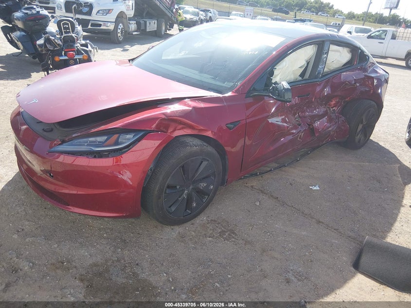 2025 Tesla Model 3 VIN 5YJ3E1EB4SF021811 IAAI salvage auction — LEFT SIDE, Clear (Oklahoma), sold $7,500 on 2026-07-29 (photo 2)