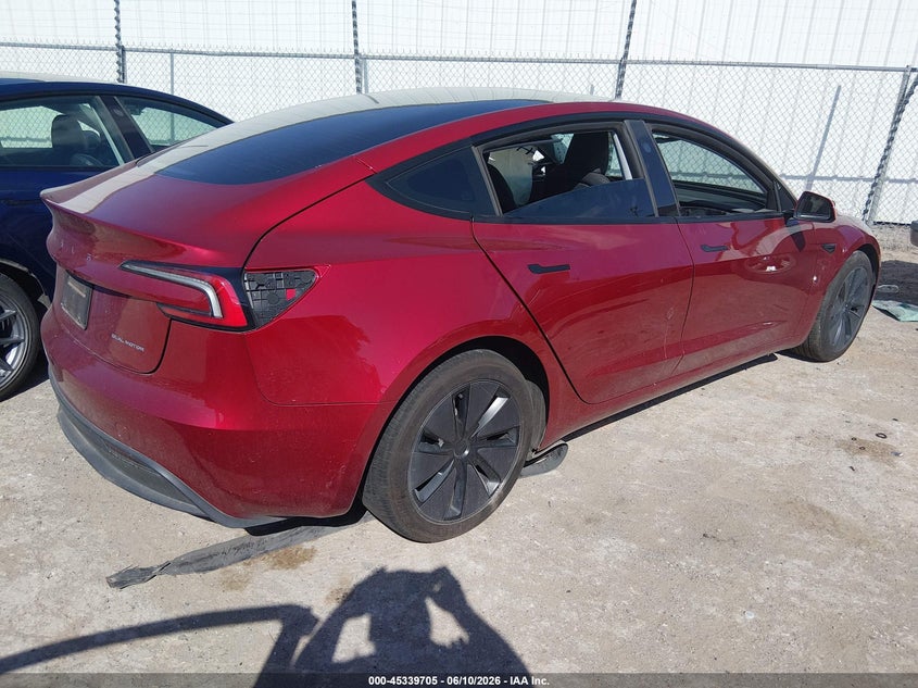 2025 Tesla Model 3 VIN 5YJ3E1EB4SF021811 IAAI salvage auction — LEFT SIDE, Clear (Oklahoma), sold $7,500 on 2026-07-29 (photo 4)