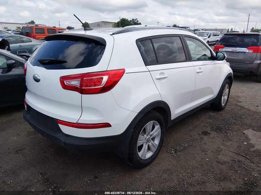 2013 Kia Sportage VIN KNDPB3A23D7426739 IAAI salvage auction — FRONT END, Clear (Oklahoma), sold $2,800 on 2026-08-01 (photo 4)
