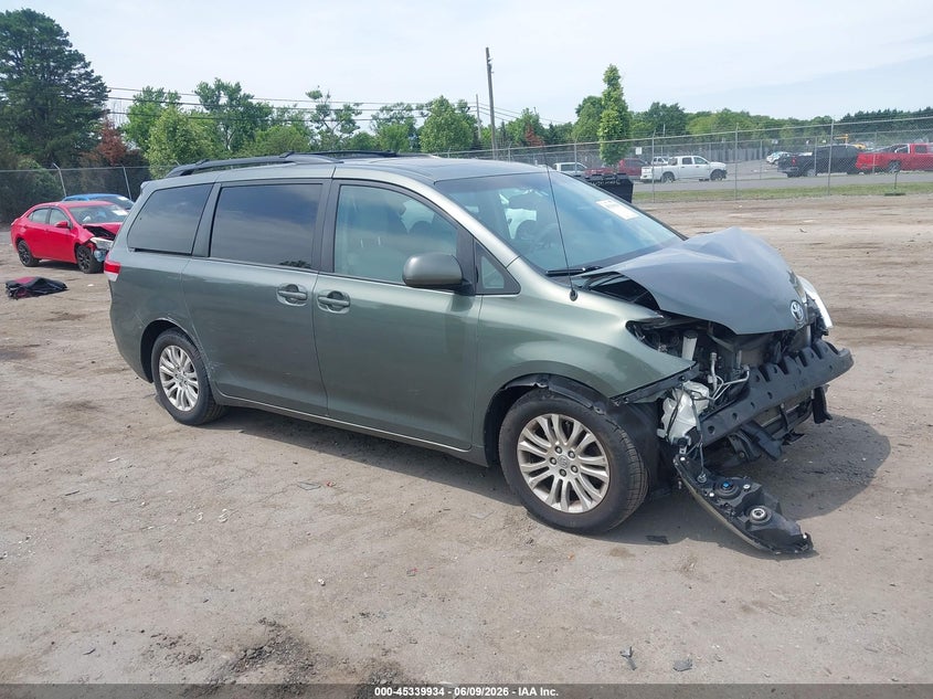 2014 Toyota Sienna VIN 5TDYK3DC2ES459649 IAAI salvage auction — FRONT END, Salvage (Virginia), sold $1,650 on 2026-07-14 (photo 1)