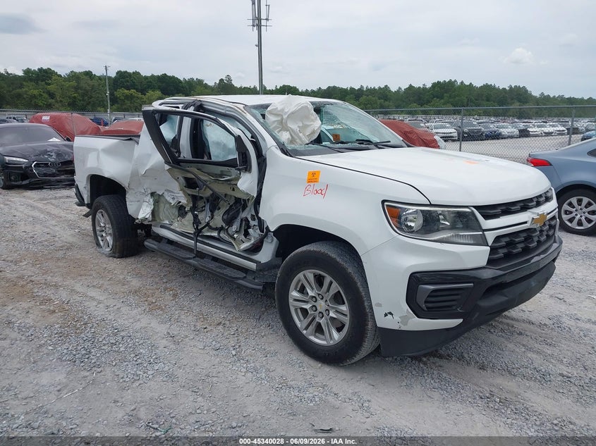 2022 Chevrolet Colorado VIN 1GCHSCEA0N1231451 IAAI salvage auction — ROLLOVER, Certificate Of Destruction (Florida), sold $2,575 on 2026-07-09 (photo 1)