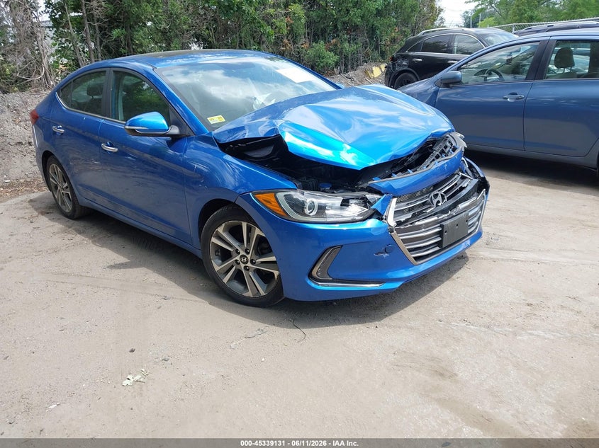 2017 Hyundai Elantra VIN KMHD84LF9HU284259 IAAI salvage auction — FRONT END, Salvage (Rhode Island), sold $1,550 on 2026-07-25 (photo 1)
