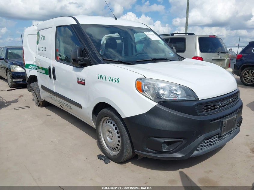 2020 Ram Promaster city VIN ZFBHRFAB0L6P65614 IAAI salvage auction — LEFT & RIGHT, Wait Title, sold $1,350 on 2026-08-14 (photo 1)