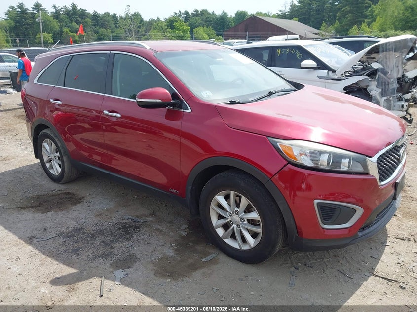 2016 Kia Sorento VIN 5XYPGDA39GG048921 IAAI salvage auction — LEFT REAR, Clear (Massachusetts), sold $950 on 2026-07-10 (photo 1)
