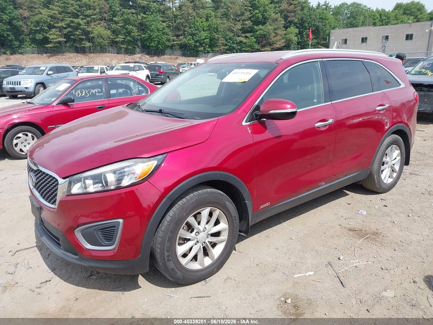 2016 Kia Sorento VIN 5XYPGDA39GG048921 IAAI salvage auction — LEFT REAR, Clear (Massachusetts), sold $950 on 2026-07-10 (photo 2)