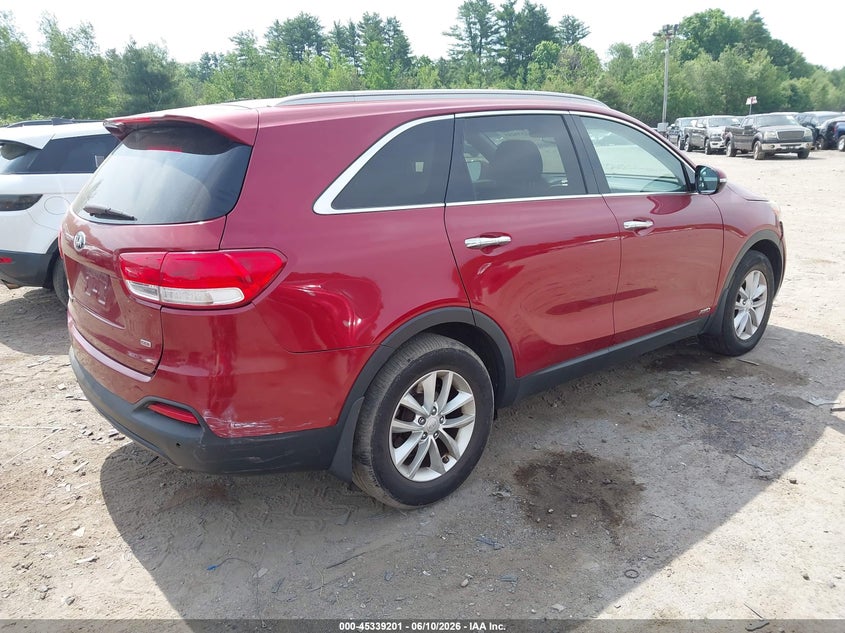 2016 Kia Sorento VIN 5XYPGDA39GG048921 IAAI salvage auction — LEFT REAR, Clear (Massachusetts), sold $950 on 2026-07-10 (photo 4)