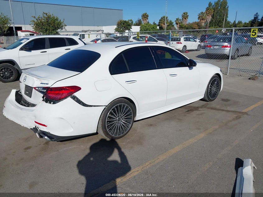 2023 Mercedes-benz C-klasse VIN W1KAF4GB7PR130838 IAAI salvage auction — REAR END, Salvage Title, sold $21,100 on 2026-07-17 (photo 4)