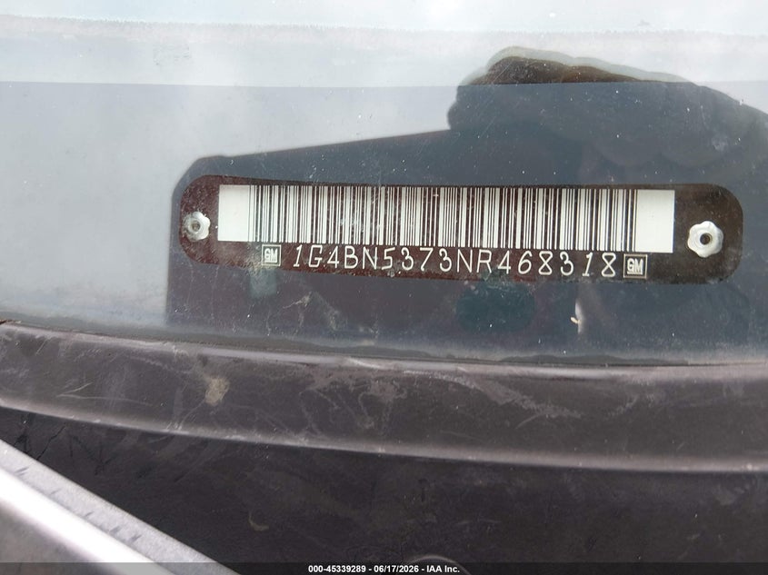 1992 Buick Roadmaster VIN 1G4BN5373NR468318 IAAI salvage auction — BIOHAZARD/CHEMICAL, Salvage (Alabama), sold $325 on 2026-07-12 (photo 9)